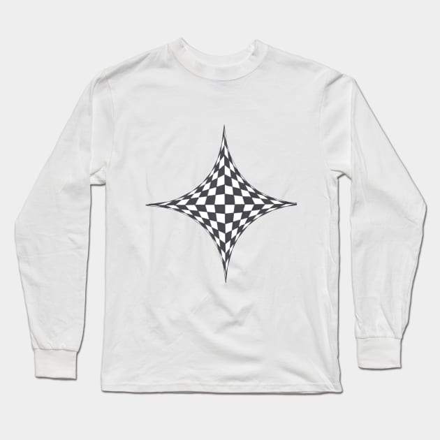 Black & White Diamond Long Sleeve T-Shirt by moothemonkey